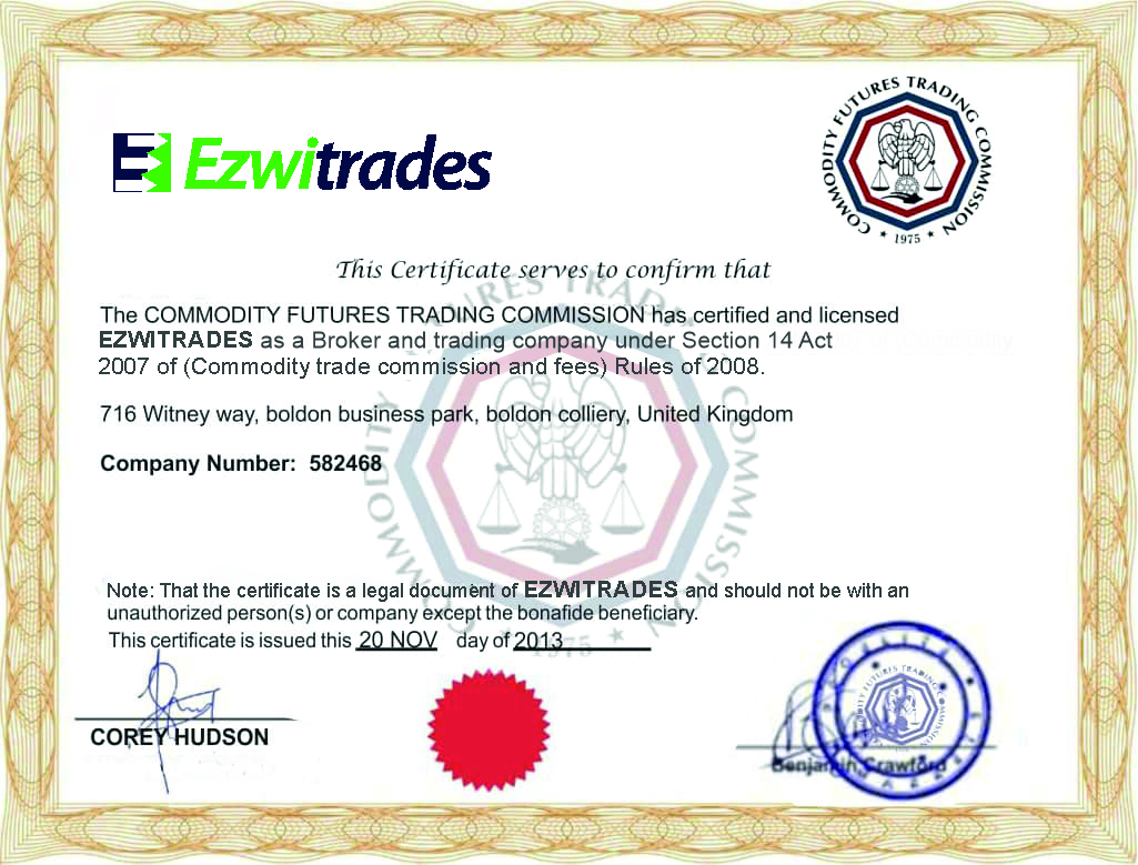  ezwitrades Certificate